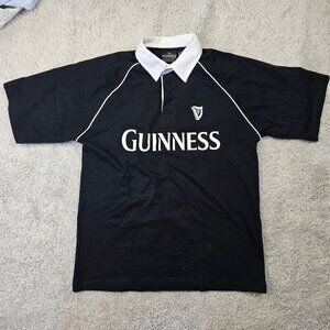 Authentic Guinness Beer Blacks Rugby Shirt cotton size Medium M Vintage VTG Polo